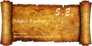 Sághi Eszter névjegykártya
